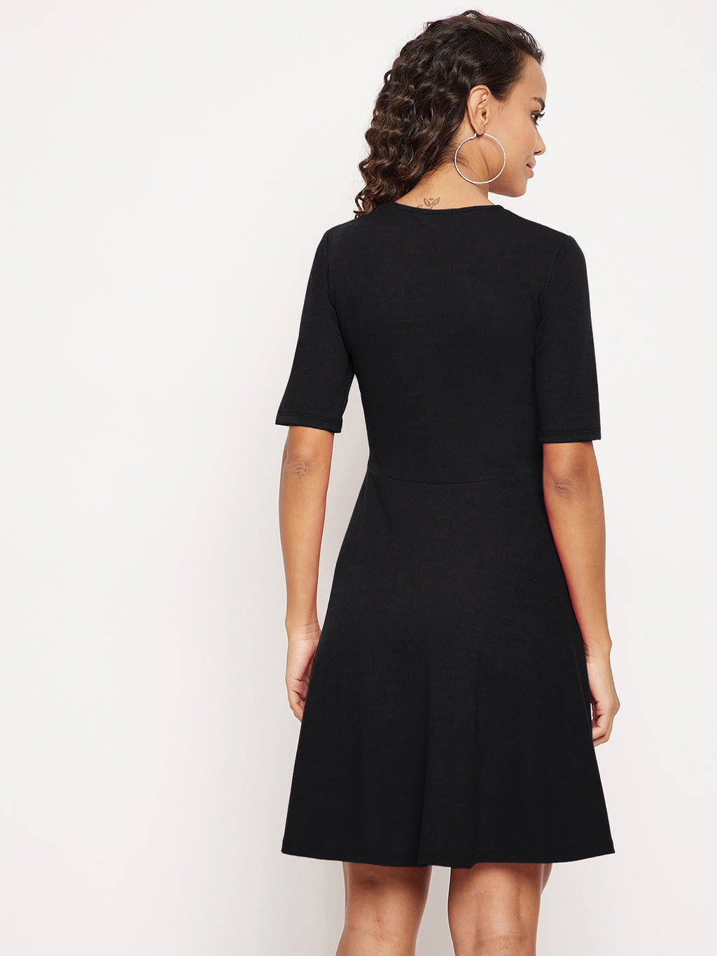 Round Neck Stretchable Skater Dress