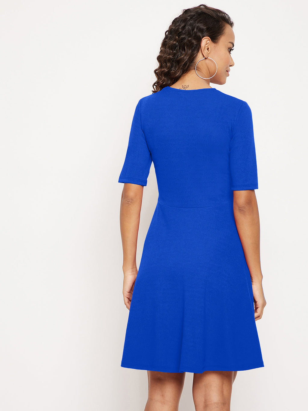 Round Neck Stretchable Skater Dress