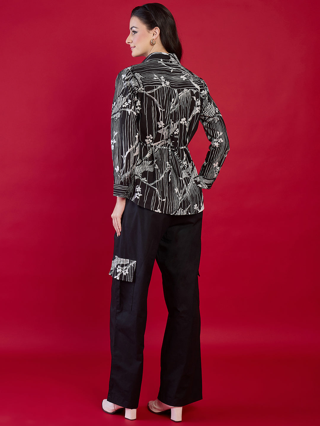 Pure Cotton Printed Shirt With Cargo Pants