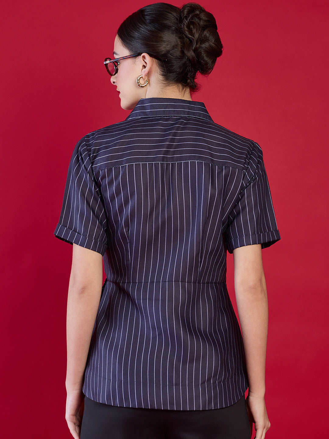 Pure Linen Waist Tie-Up Shirt