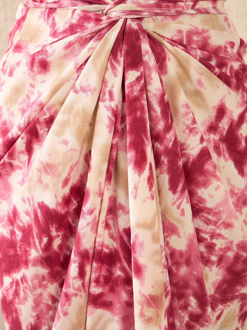 Printed Shirt with Front Twist Skirt Co-ord Set