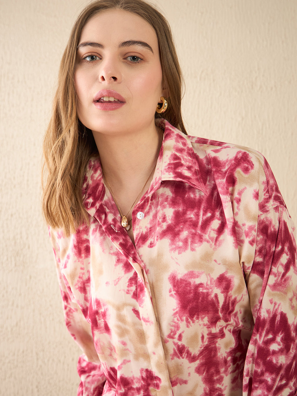 Printed Shirt with Front Twist Skirt Co-ord Set