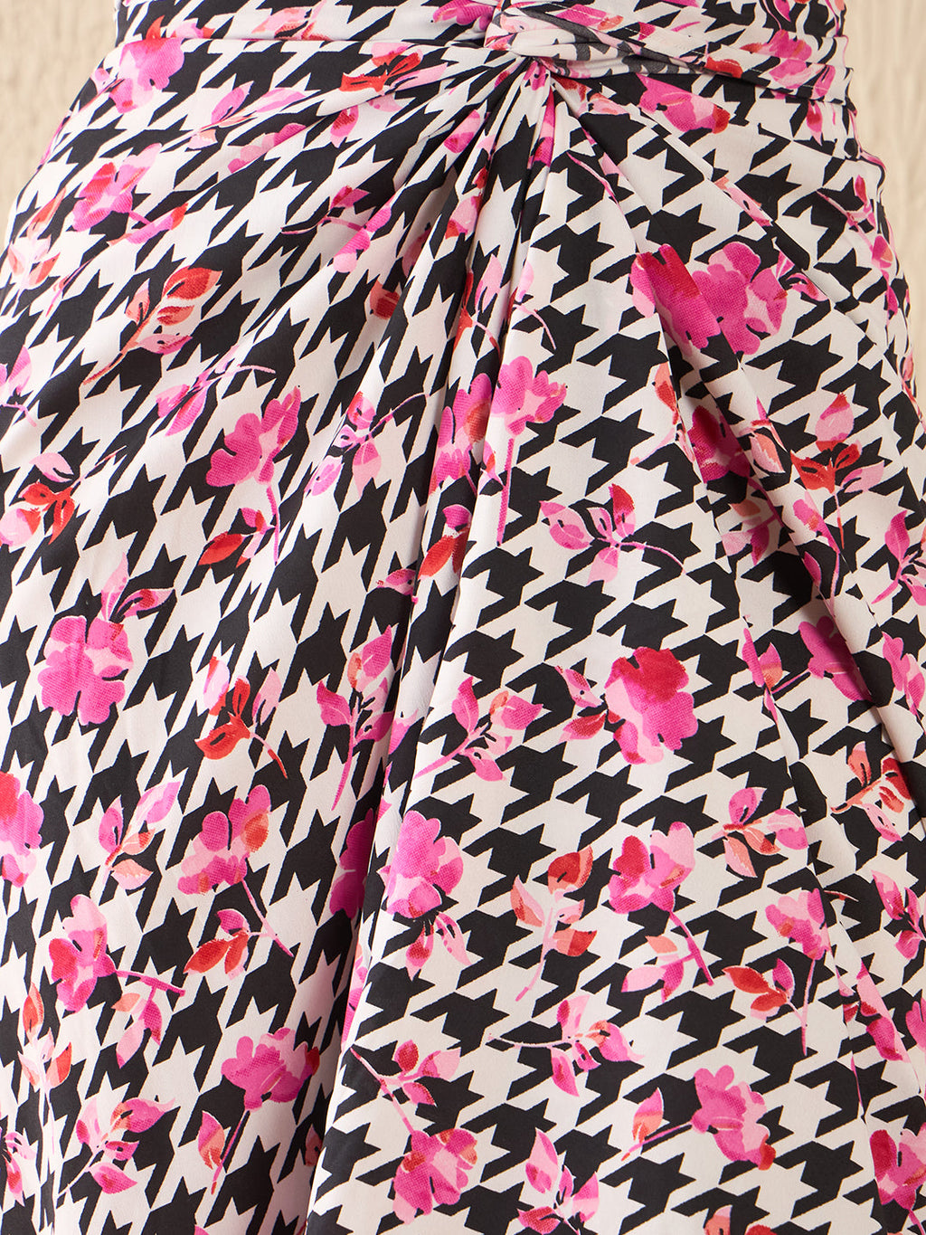 Printed Shirt with Front Twist Skirt Co-ord Set