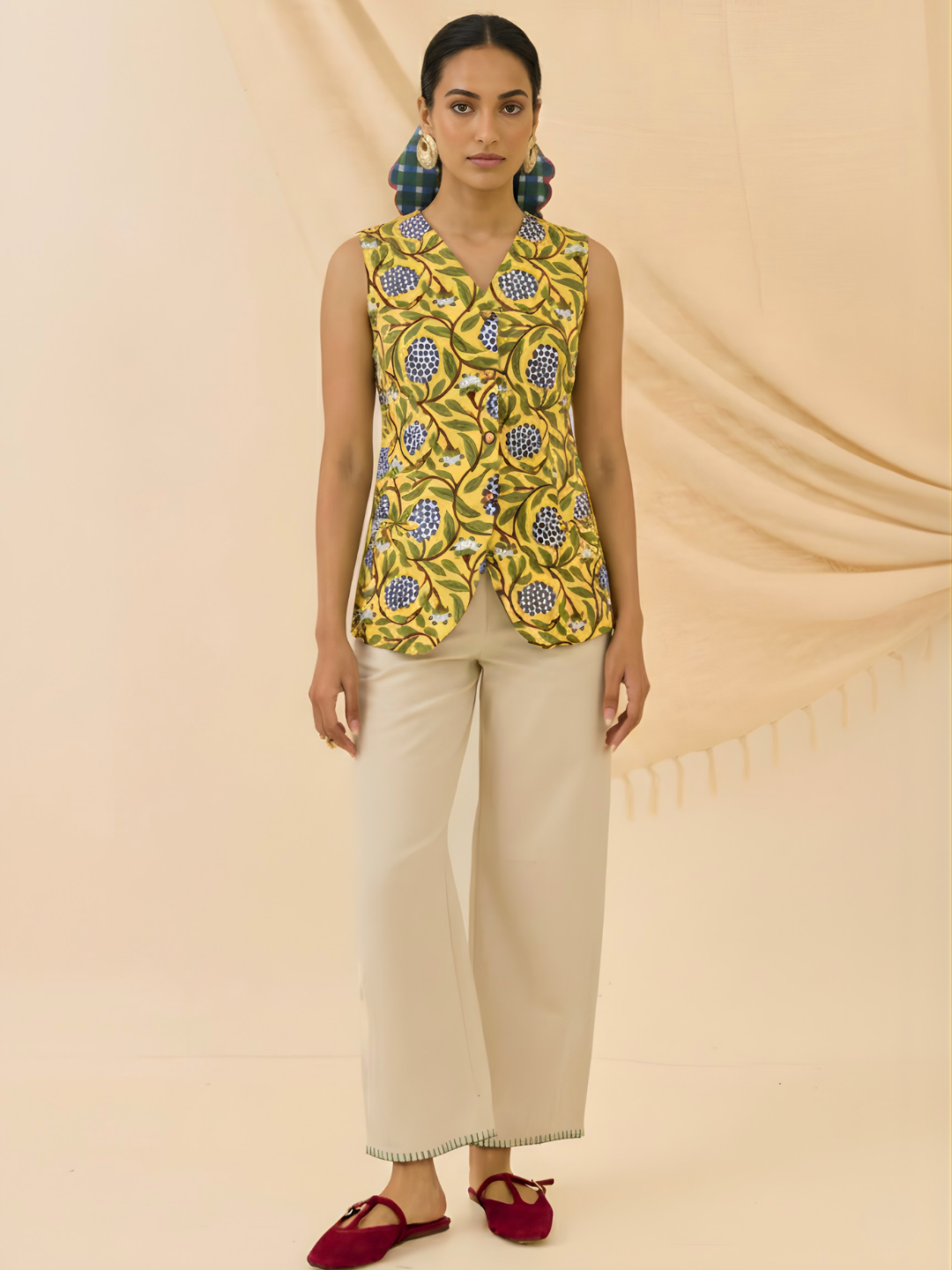 Pure Cotton Printed Waistcoat