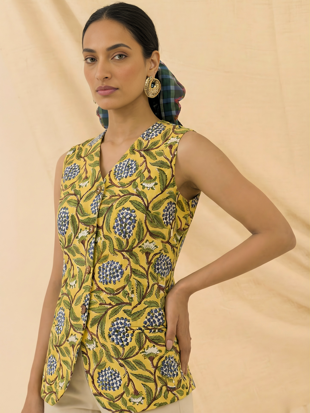 Pure Cotton Printed Waistcoat