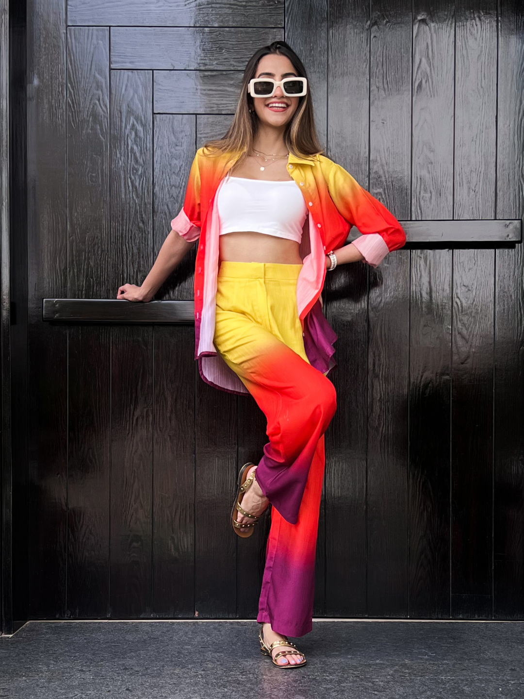 The Alia Set - Shaded Cotton Linen 2 Piece Set