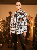 Printed Tie-Up Full Sleeve Sequinned Cotton Shirt