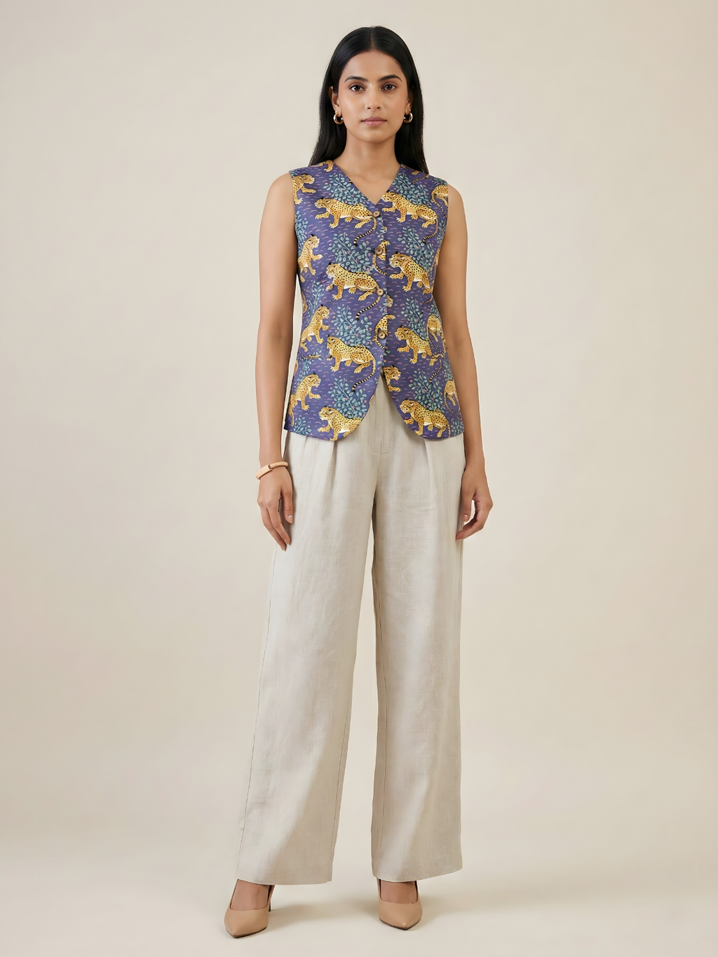 Pure Cotton Printed Waistcoat
