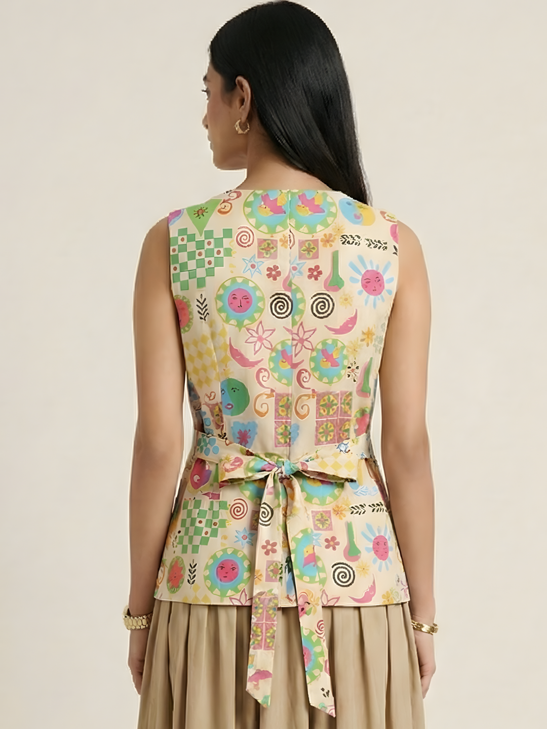 Pure Cotton Printed Waistcoat