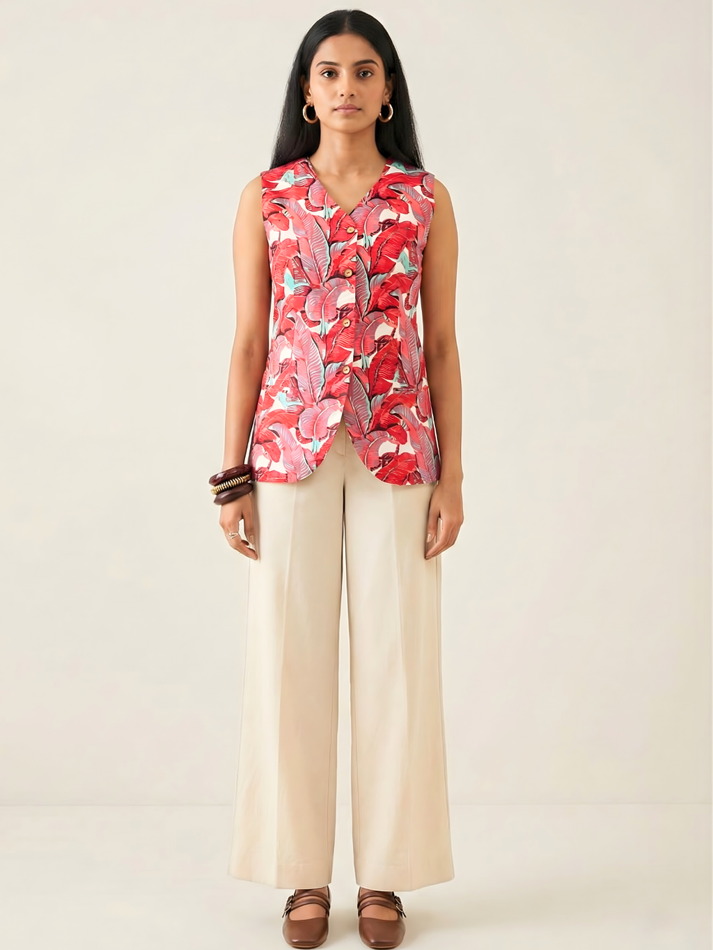 Pure Cotton Printed Waistcoat