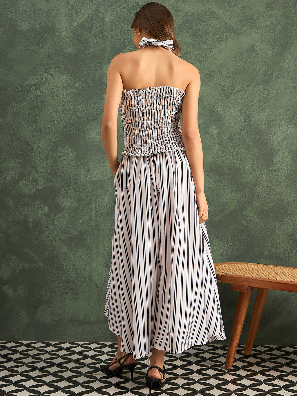 Pure Linen Halter Maxi Dress