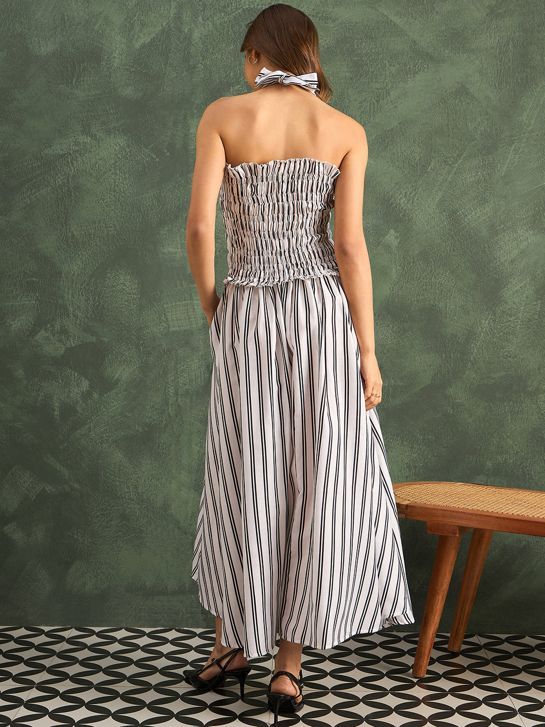 Pure Linen Halter Maxi Dress