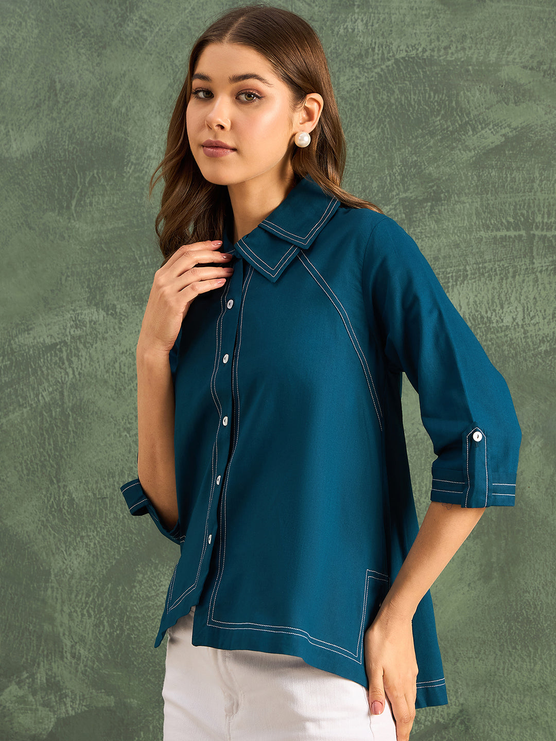 Asymmetric Pure Cotton Shirt