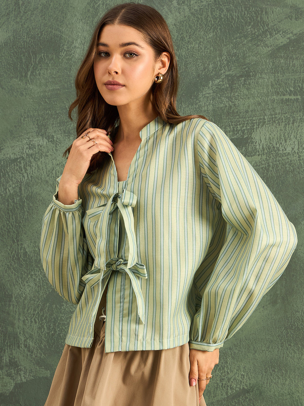 Pure Linen Front Tie-up Top