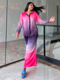 Pleated Two Piece Ombre Co-ord Set