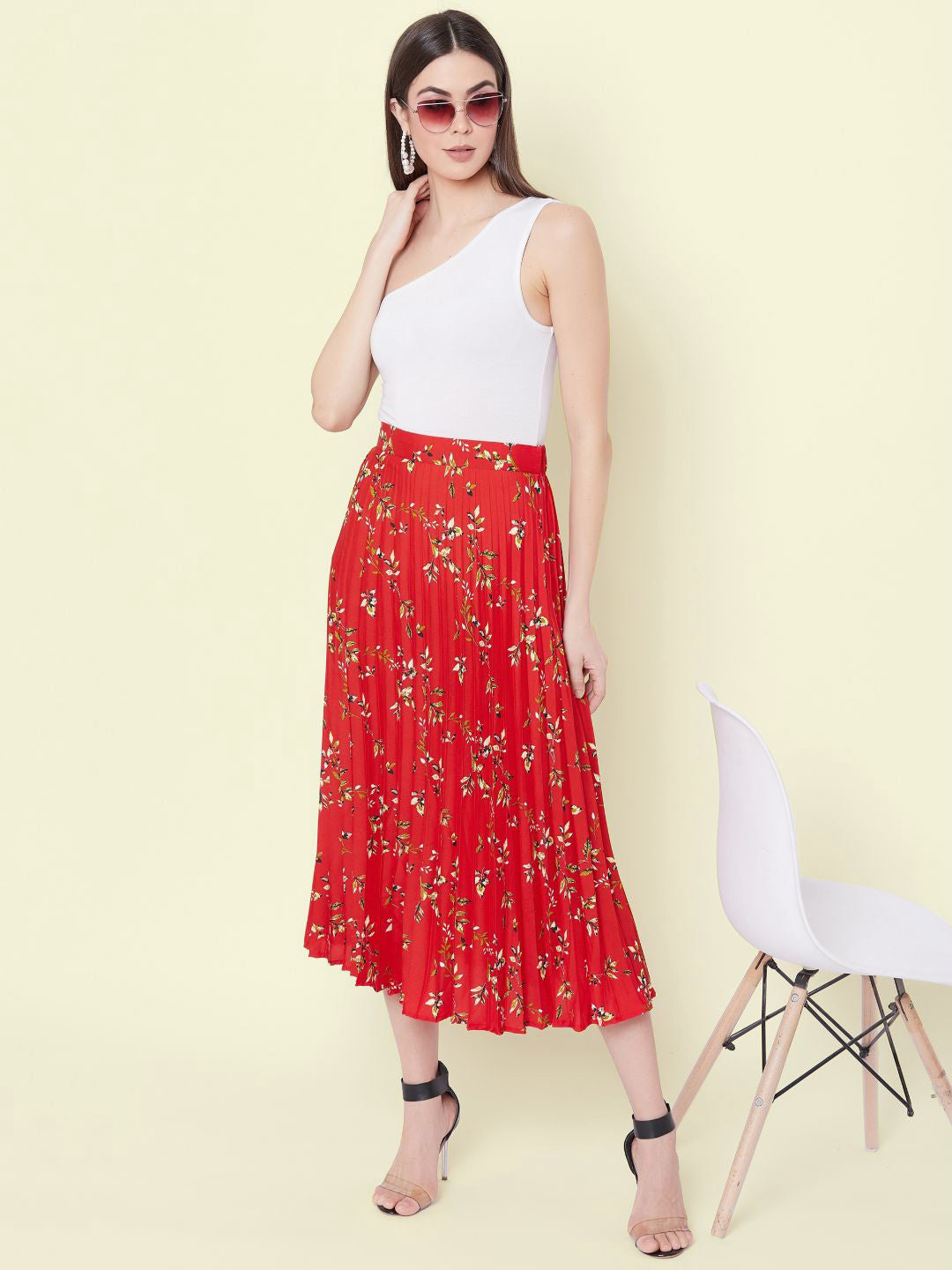 Pleated Midi Skirt
