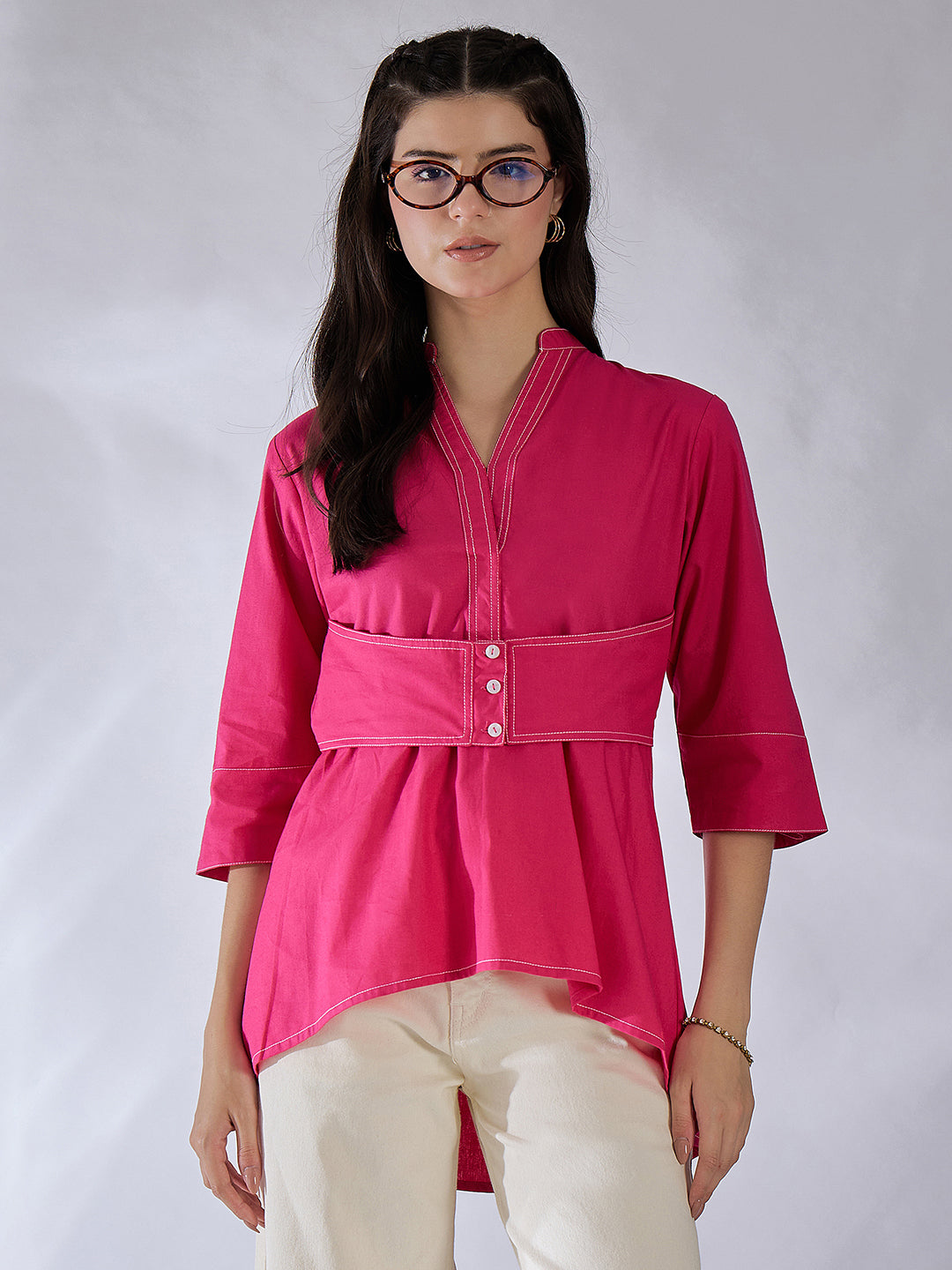 Corset Panelled Cotton Shirt