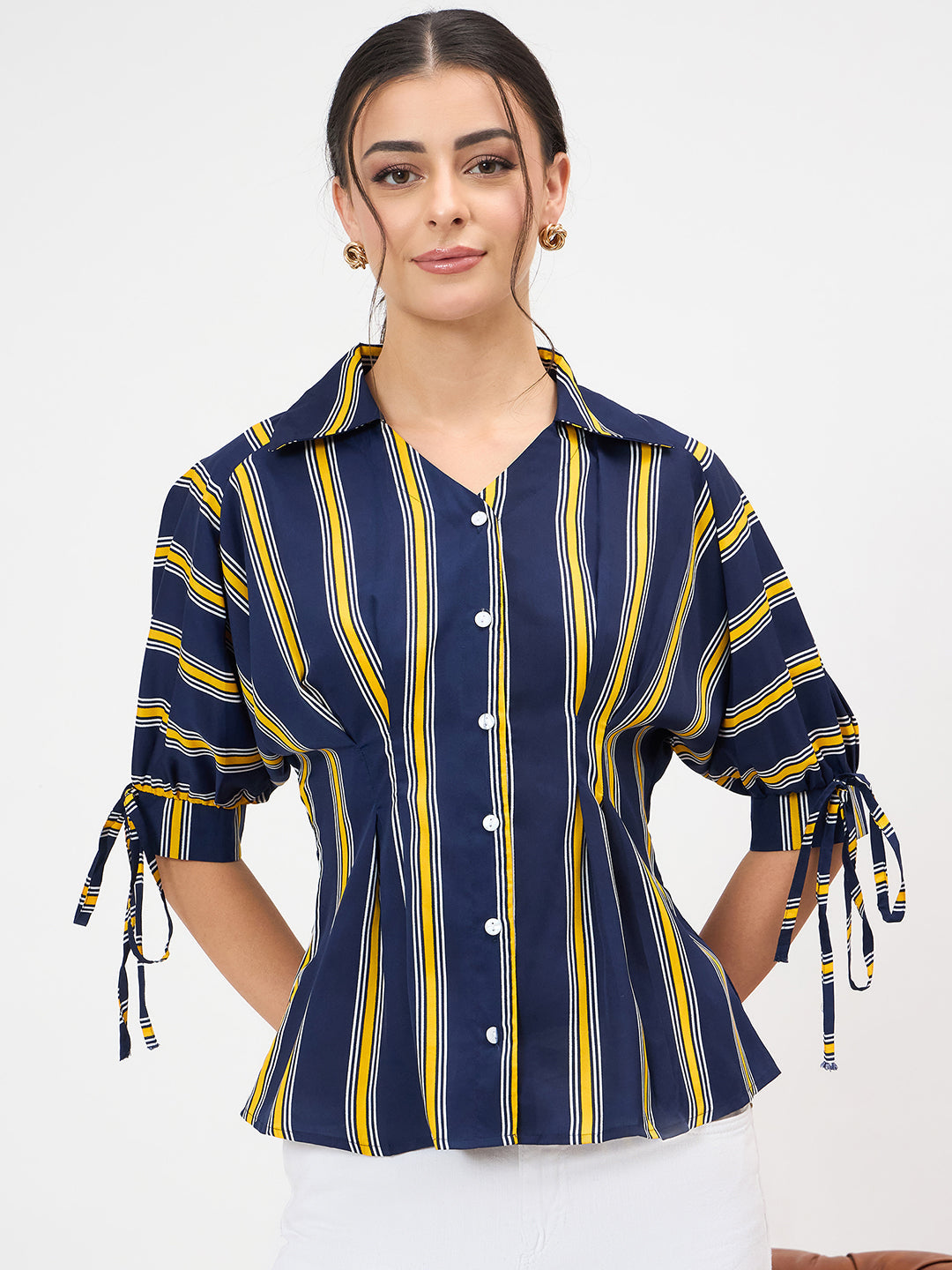 Puff Sleeve Waisted Shirt