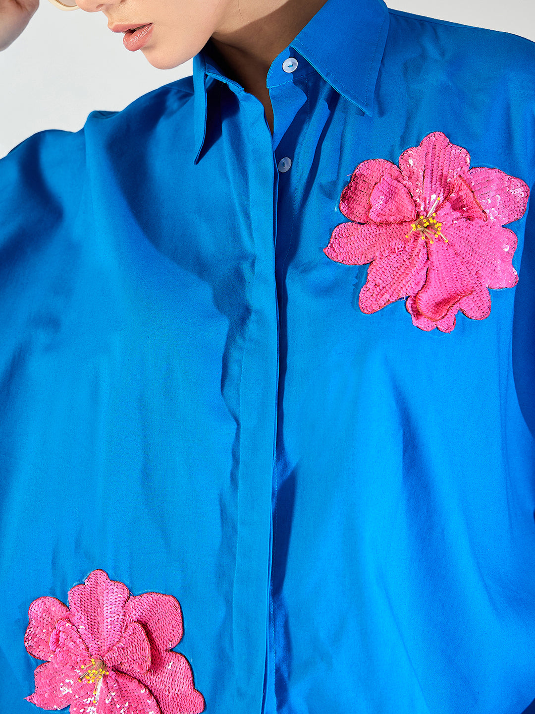 Antifit Embellished Pure Cotton Shirt