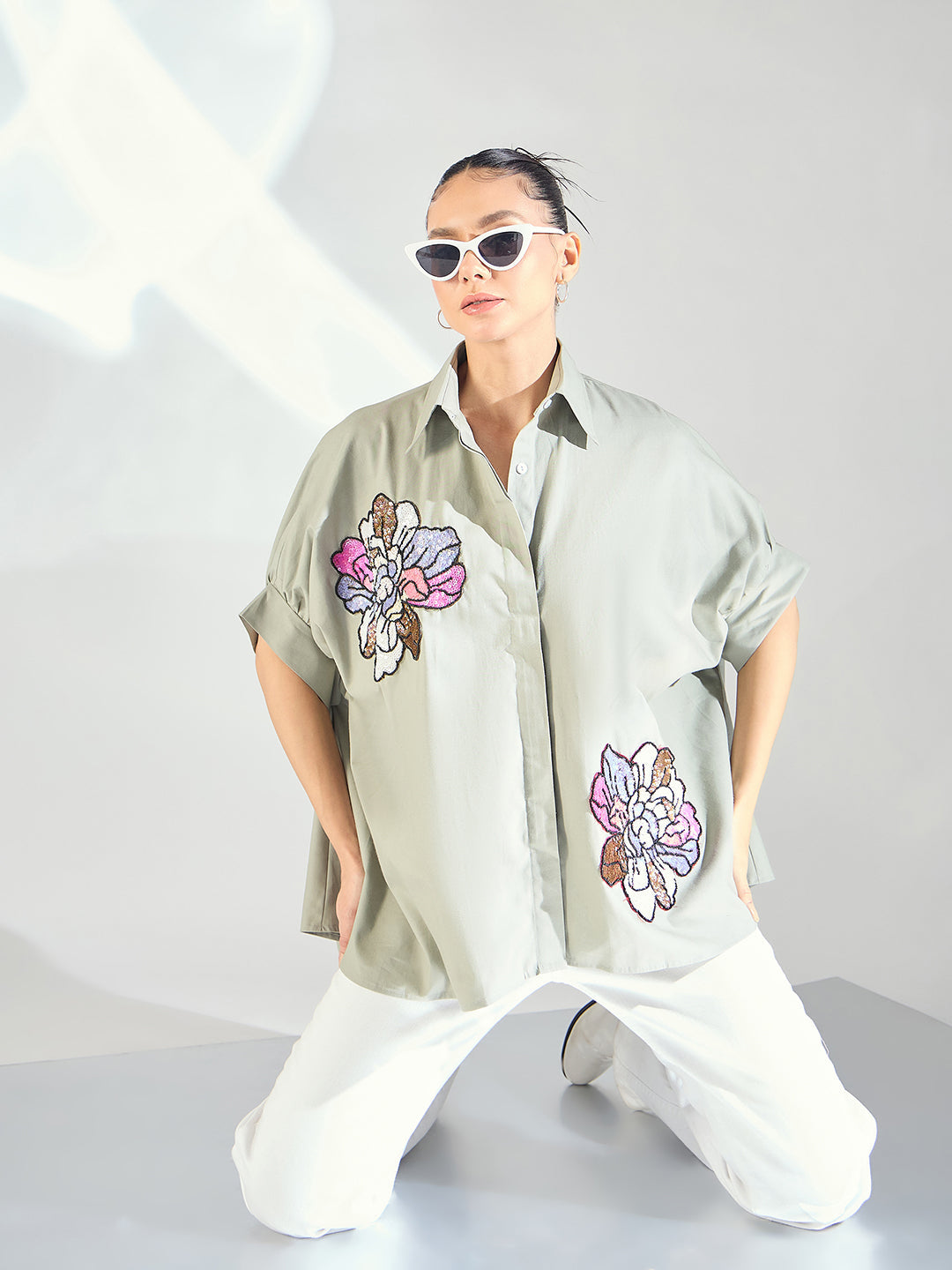 Antifit Embellished Pure Cotton Shirt