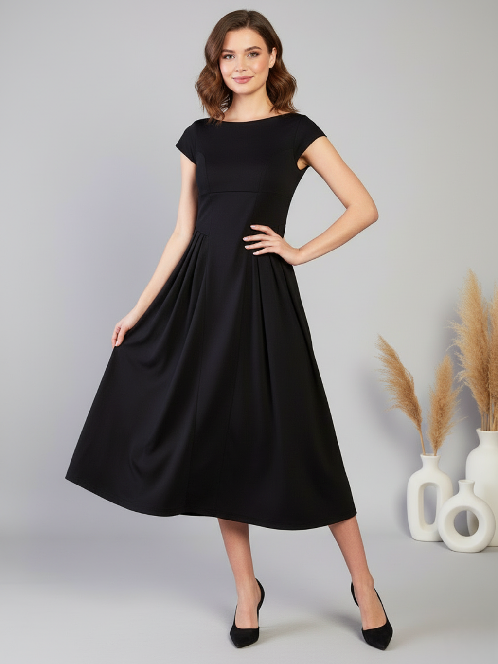 Stretchable Backless Midi Dress