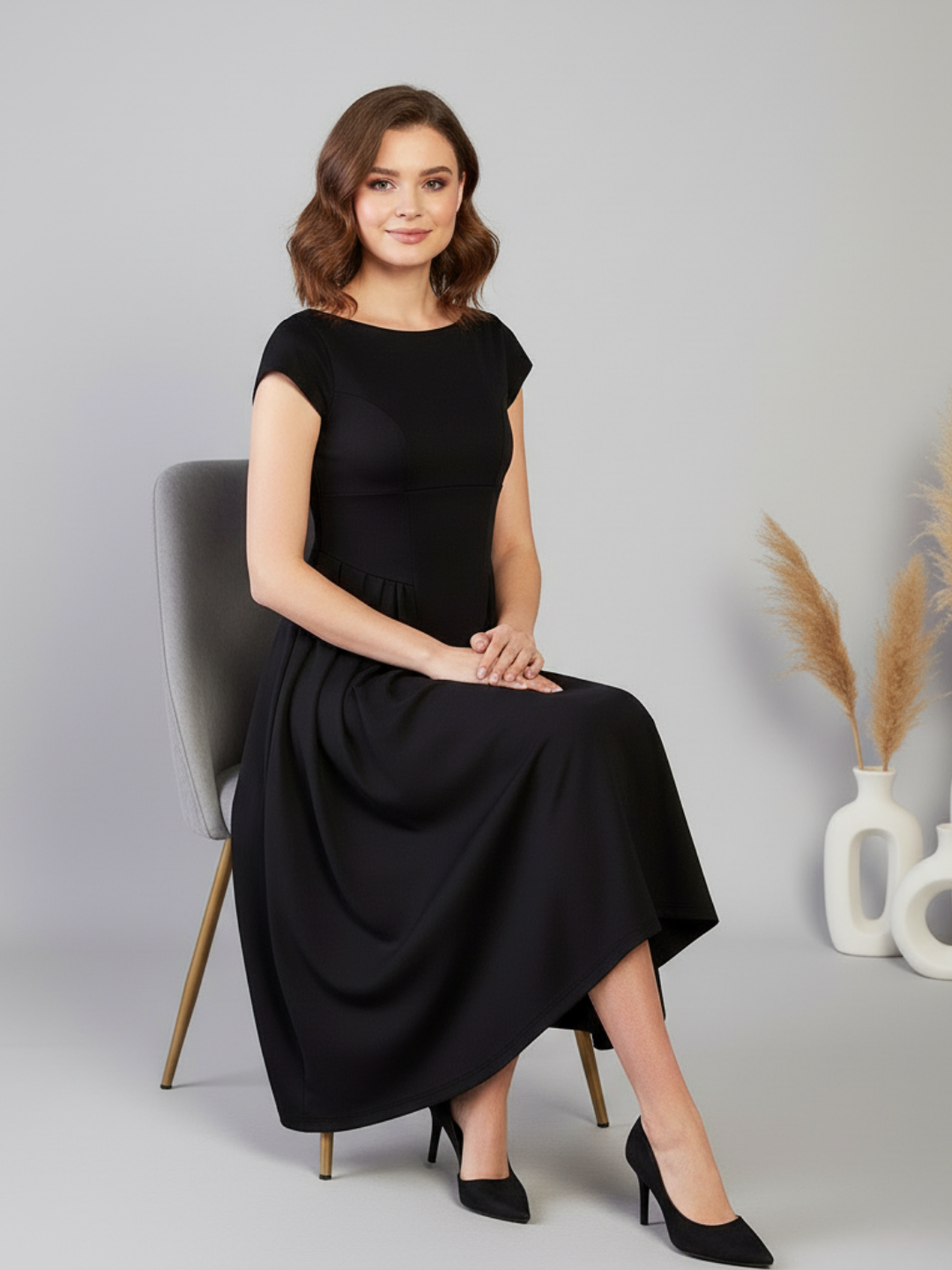 Stretchable Backless Midi Dress