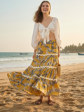 Ric-Rac Cotton Tiered Maxi Skirt
