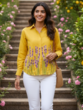 Floral Embroidered Linen Shirt