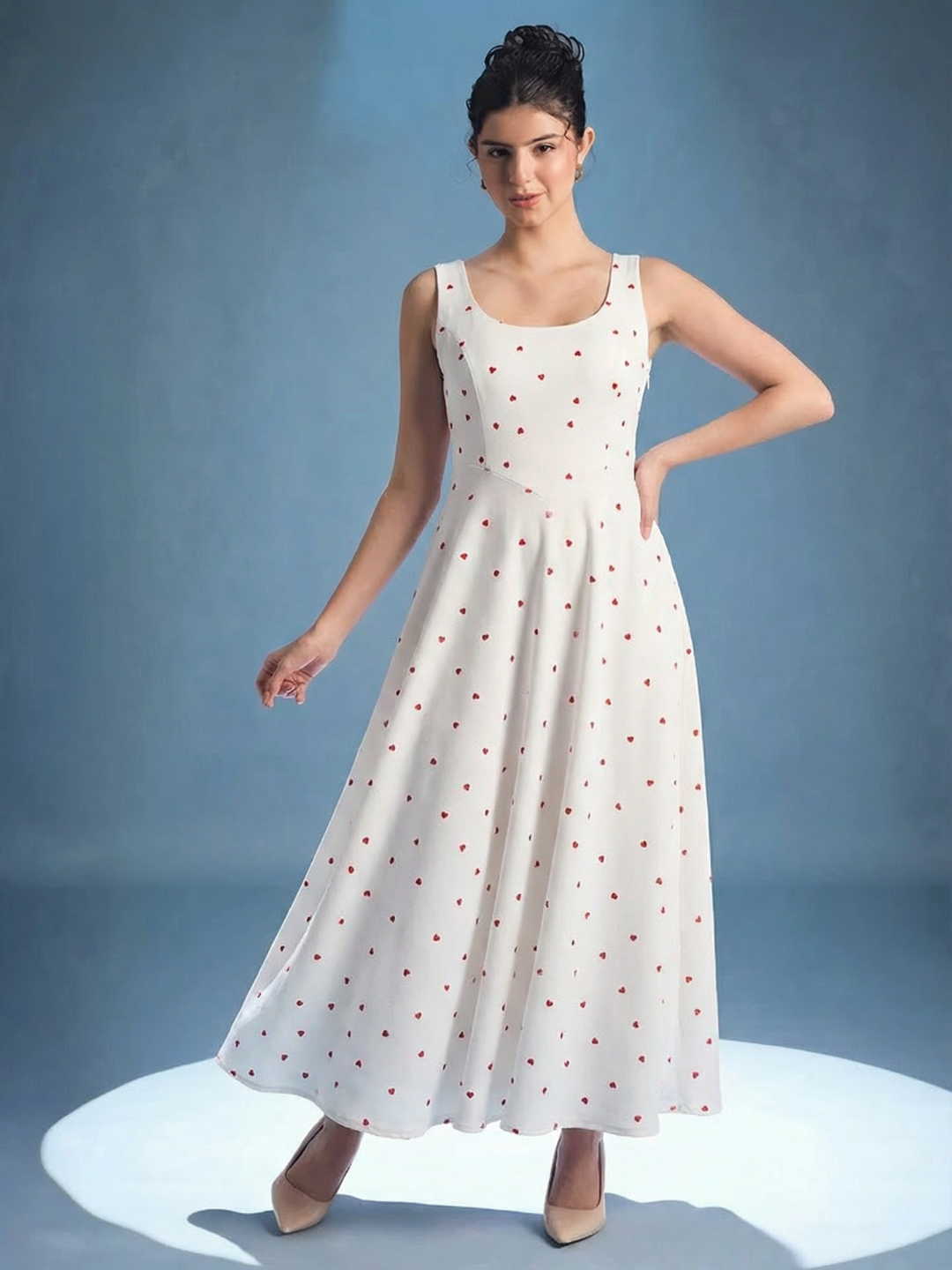 Stretchable Corset Fit & Flare Midi Dress