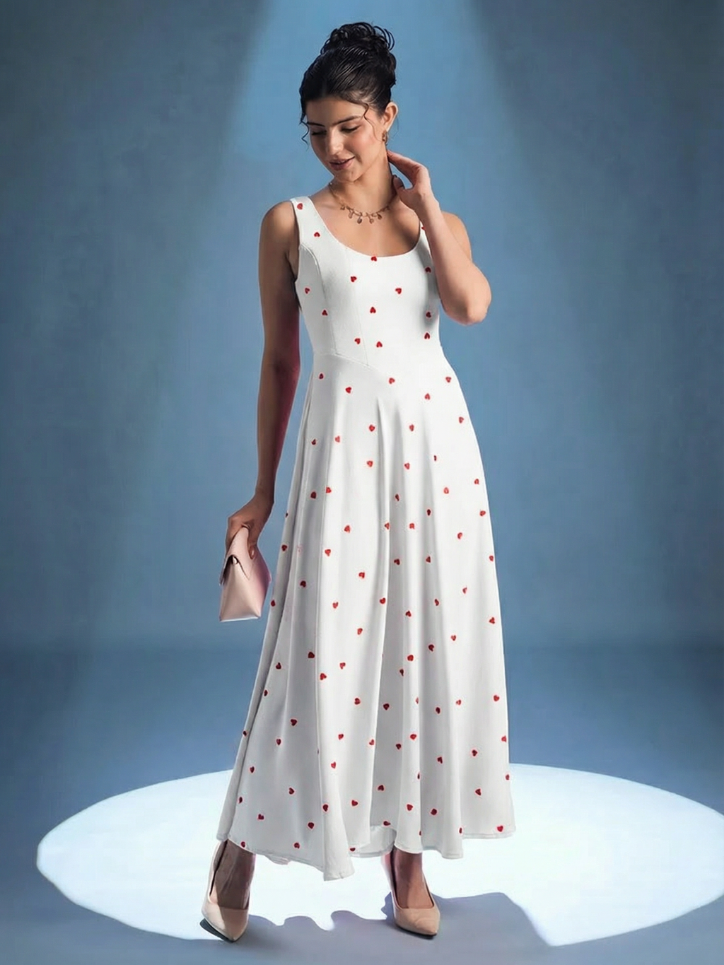 Stretchable Corset Fit & Flare Midi Dress