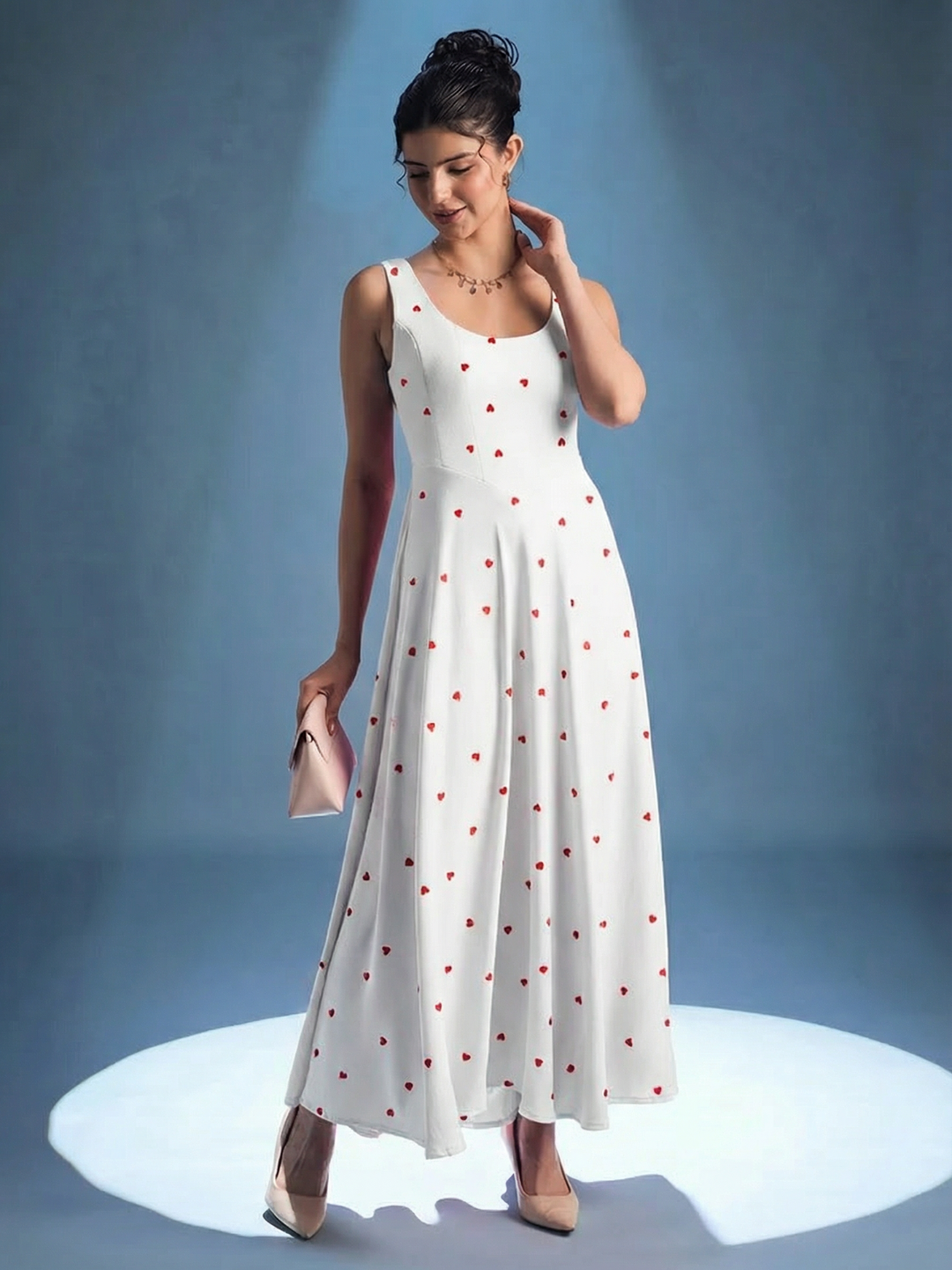 Stretchable Corset Fit & Flare Midi Dress