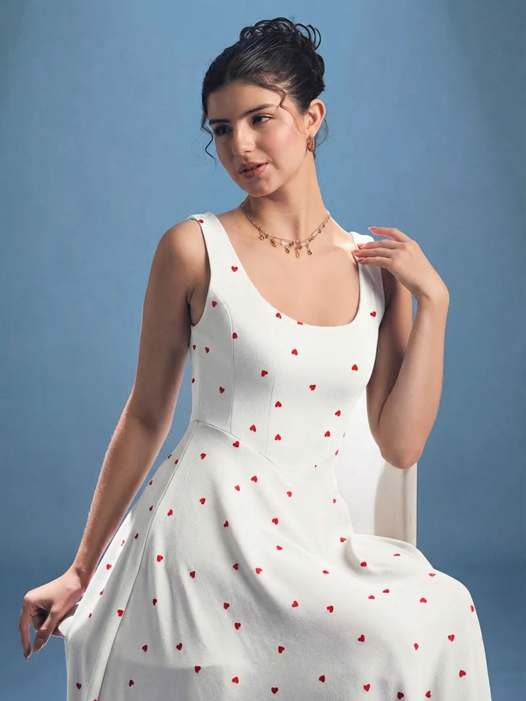 Stretchable Corset Fit & Flare Midi Dress