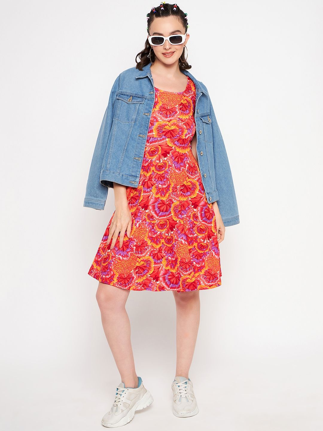 Sleeveless Round Neck Stretchable Skater Dress