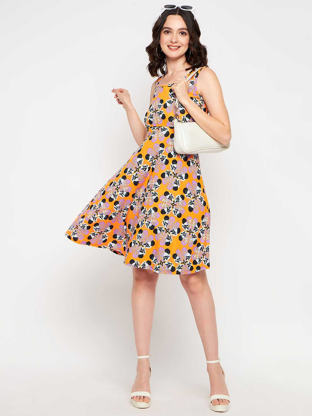 Sleeveless Round Neck Stretchable Skater Dress