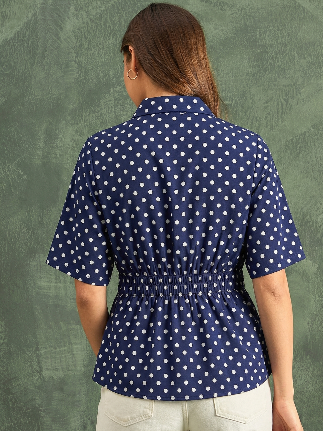 Drop Shoulder Pleated Pure Cotton Shirt