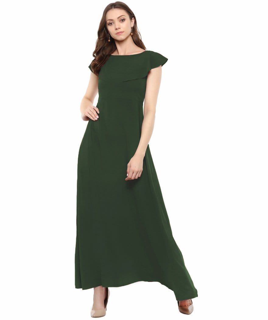 Flared Ruffle Maxi Gown