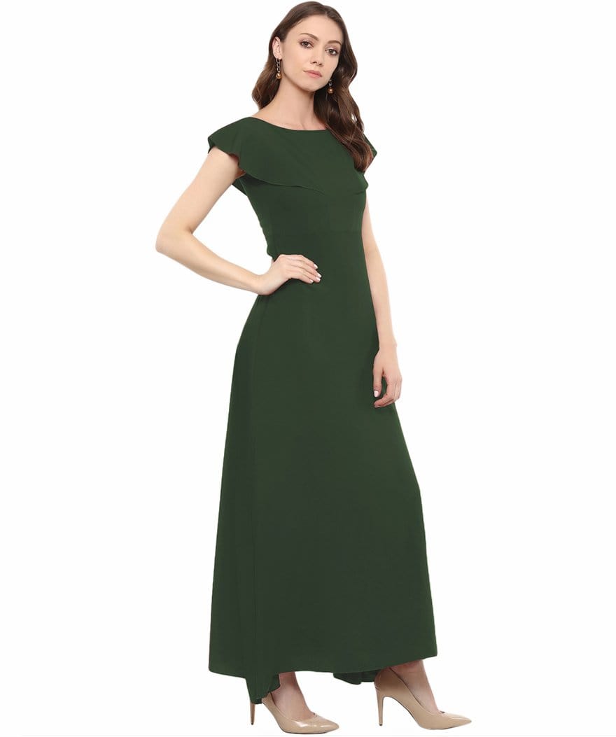 Flared Ruffle Maxi Gown