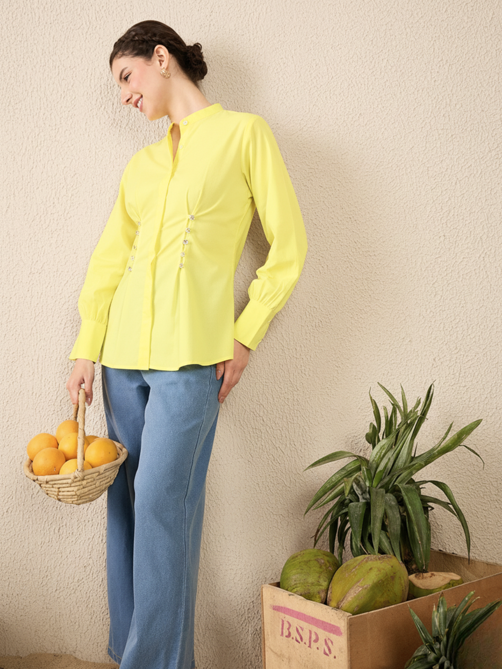 Pure Cotton Pleated Shirt