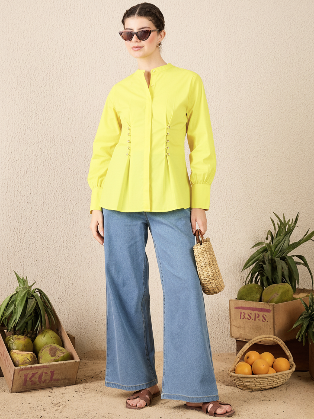 Pure Cotton Pleated Shirt