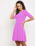 Round Neck Stretchable Skater Dress