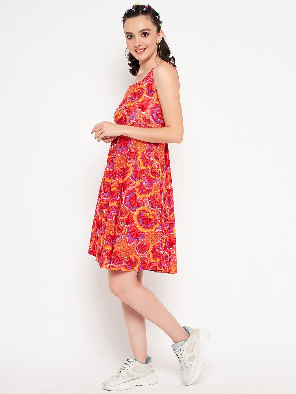 Sleeveless Round Neck Stretchable Skater Dress