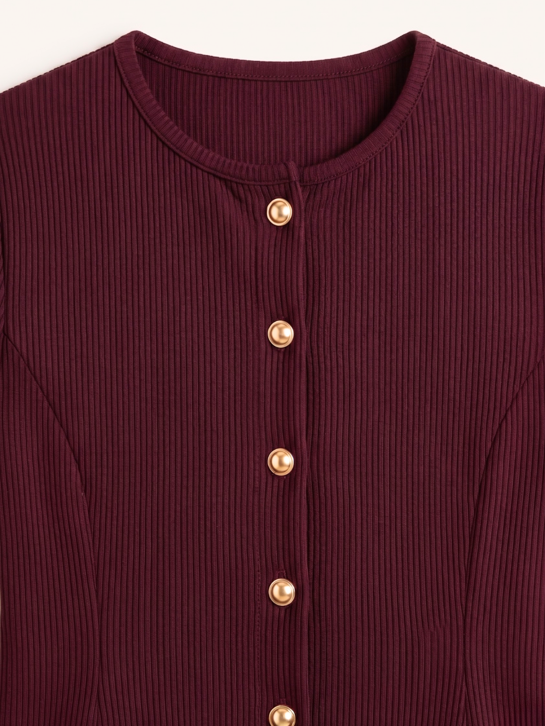 Stretchable Ribbed Flared Peplum Top