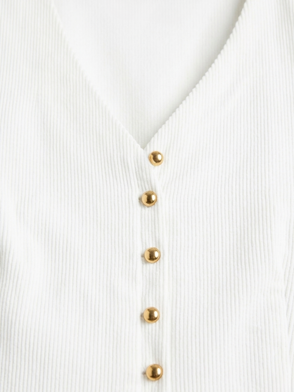 Stretchable Ribbed V-Neck Waistcoat