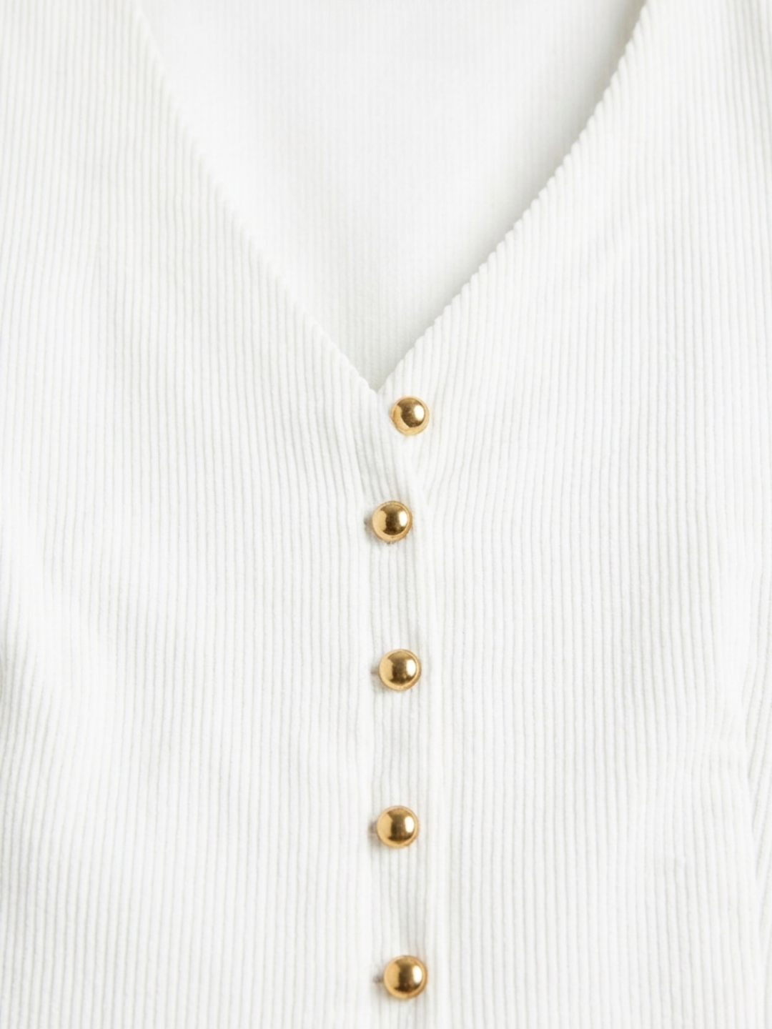 Stretchable Ribbed V-Neck Waistcoat