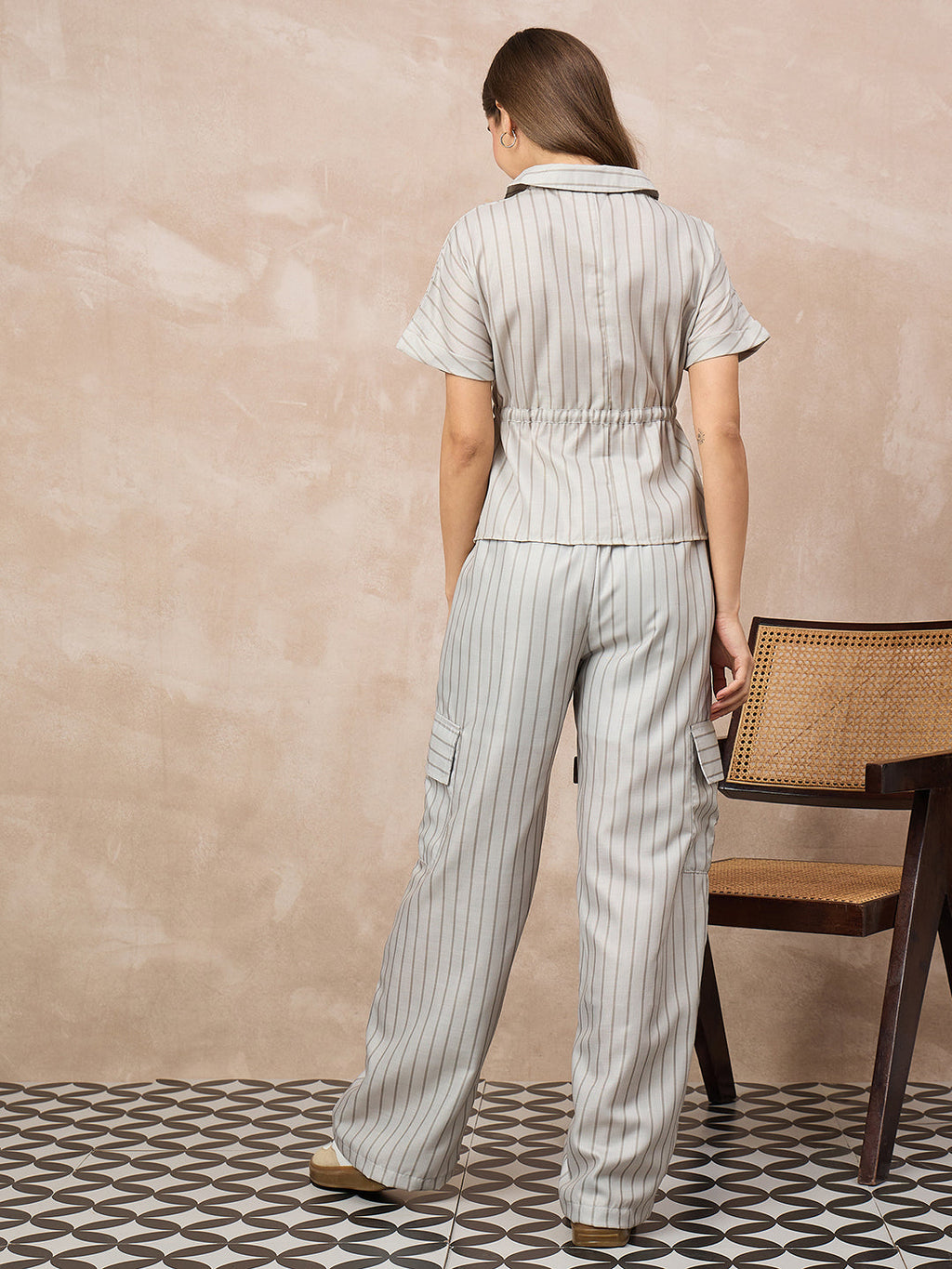 Pure Linen Drawstring Waist Shirt & Pant Set