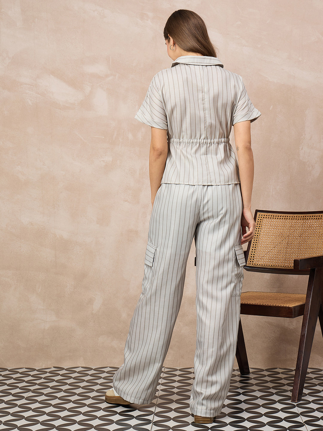 Pure Linen Drawstring Waist Shirt & Pant Set