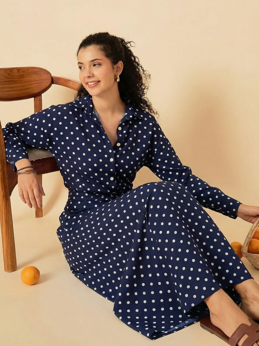 Printed Shirt with Front Twist Skirt Co-ord Set