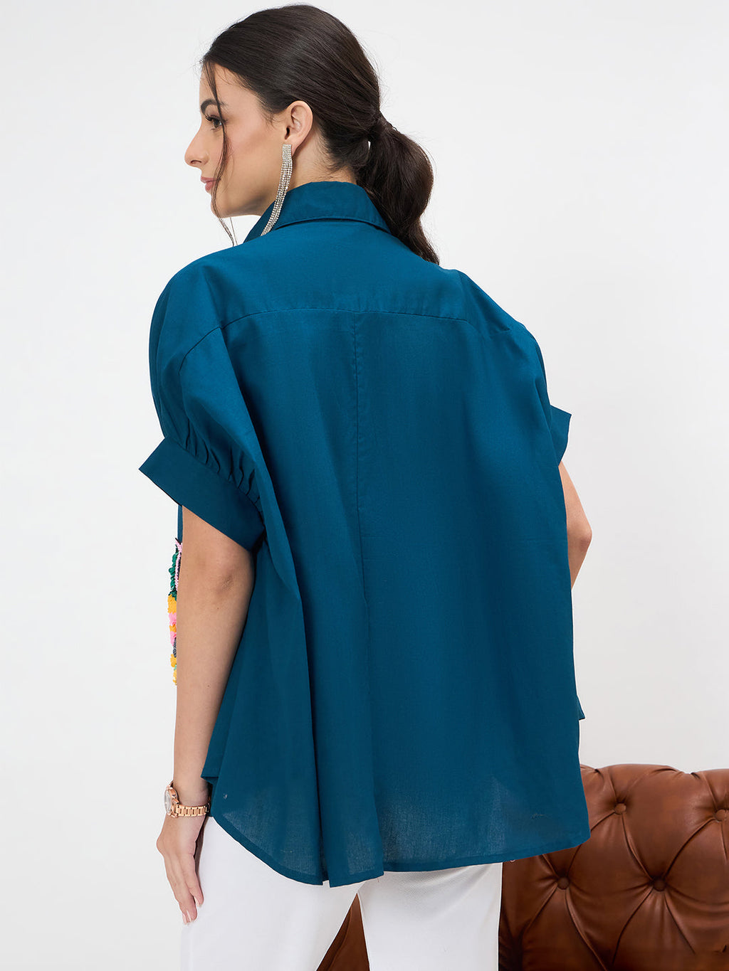 Antifit Embellished Pure Cotton Shirt