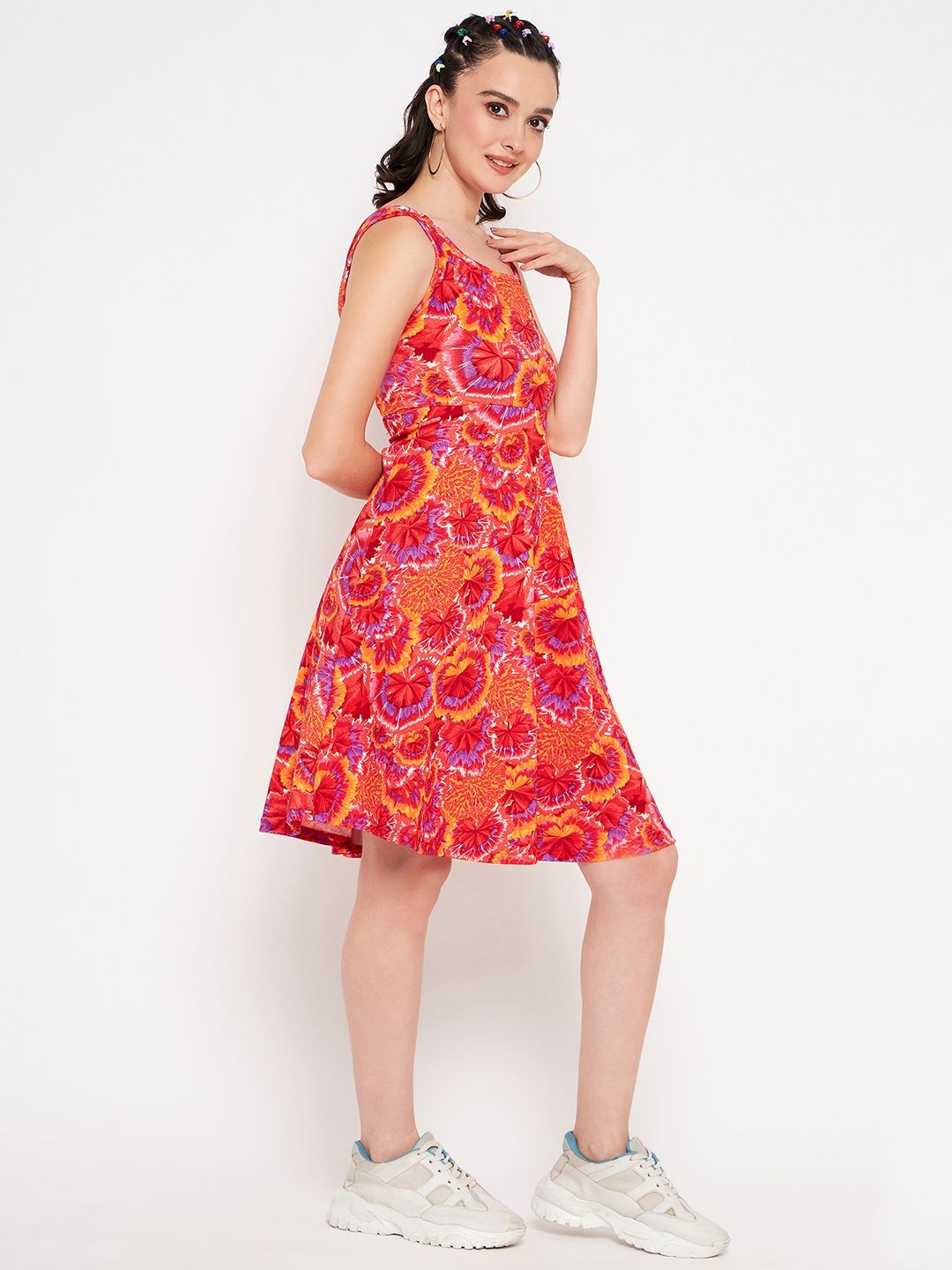 Sleeveless Round Neck Stretchable Skater Dress