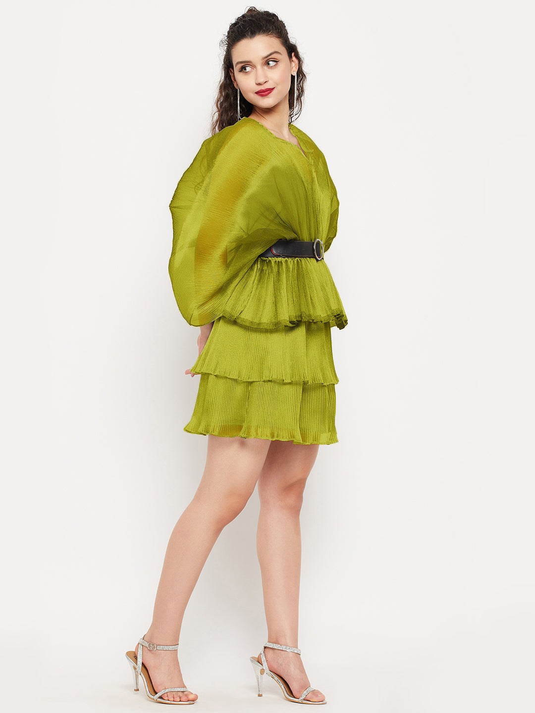 Short Ruffle Pleated Organza Skirt
